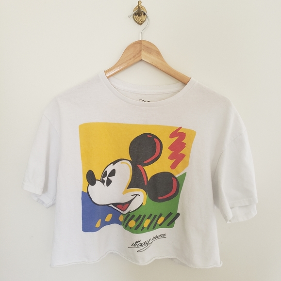 Disney Tops Official Disney Mickey Mouse Crop Top Sz L Poshmark